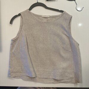 Elizabeth Suzann Petra Crop Midweight Linen // Size S - Flax